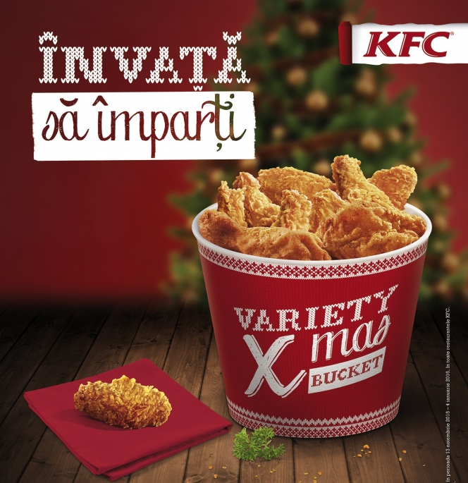 Invata sa imparti: fiecare Xmas Variety Bucket de la KFC aduce o sansa copiilor de la SOS Satele Copiilor