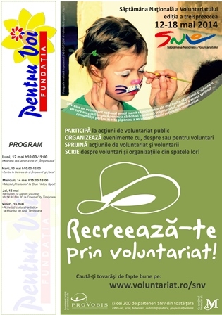 Fundatia „Pentru Voi” sarbatoreste Saptamana Nationala a Voluntariatului