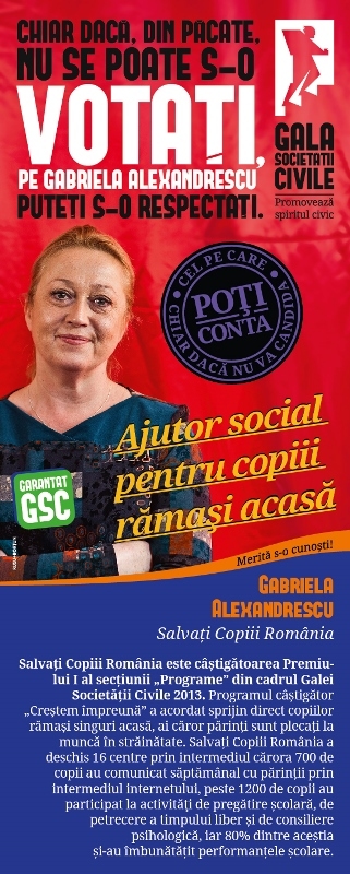 Campania de comunicare Gala Societatii Civile 2014