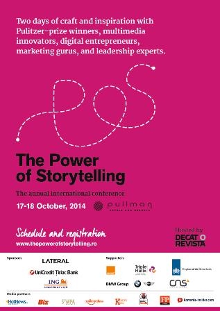 Mai sunt disponibile doar bilete pentru prima zi a conferintei The Power of Storytelling