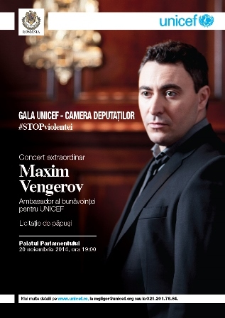 Maxim Vengerov va concerta la Gala UNICEF - Camera Deputatilor 2014