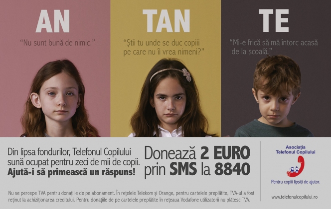 Asociatia Telefonul Copilului si Geometry Global Romania lanseaza campania “Nu putem alege intre lacrimi“
