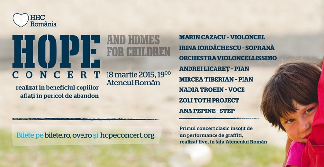 Hope Concert 2015 // Un spectacol de muzica clasica, jazz si street art in beneficiul copiilor aflati in pericol de abandon