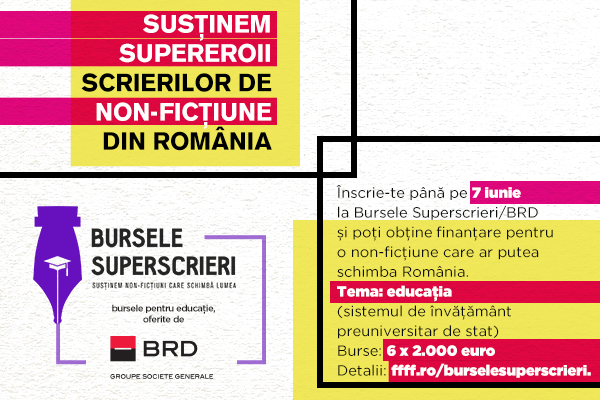 Bursele Superscrieri/BRD ofera 12.000 de euro pentru proiecte jurnalistice despre educatie