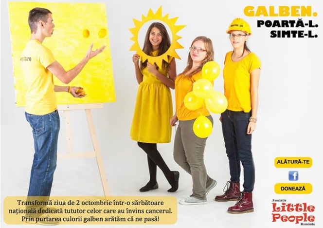 Romania poarta galben pe 2 octombrie in semn de respect fata de cei care lupta impotriva cancerului