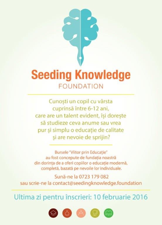 Seeding Knowledge Foundation da startul inscrierilor pentru Bursele “Viitor prin educatie”