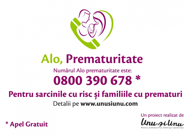 Alo Prematuritate: 0800 390 678, prima linie gratuita din Romania pentru preventie si suport in prematuritate