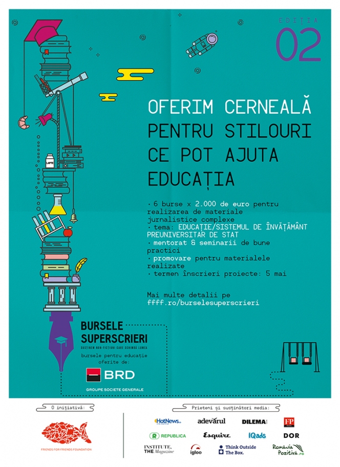 Bursele Superscrieri/BRD ofera 12.000 de euro pentru proiecte jurnalistice despre educatie si in 2016