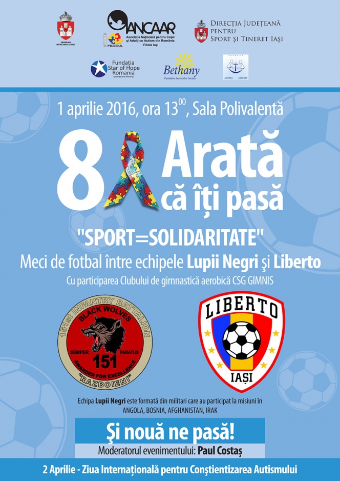 SPORT=SOLIDARITATE // Lupii negri sustin cauza persoanelor cu autism la Iasi