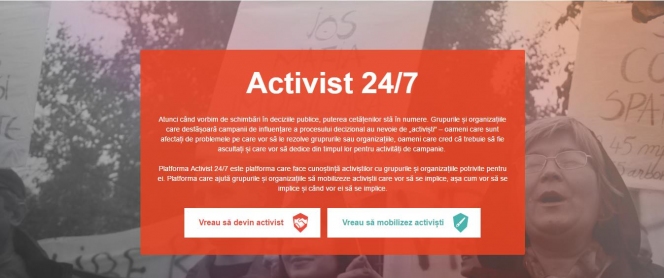 CeRe a lansat Activist 24/7 - prima platforma in care cetatenii isi gasesc cauzele potrivite pentru ei