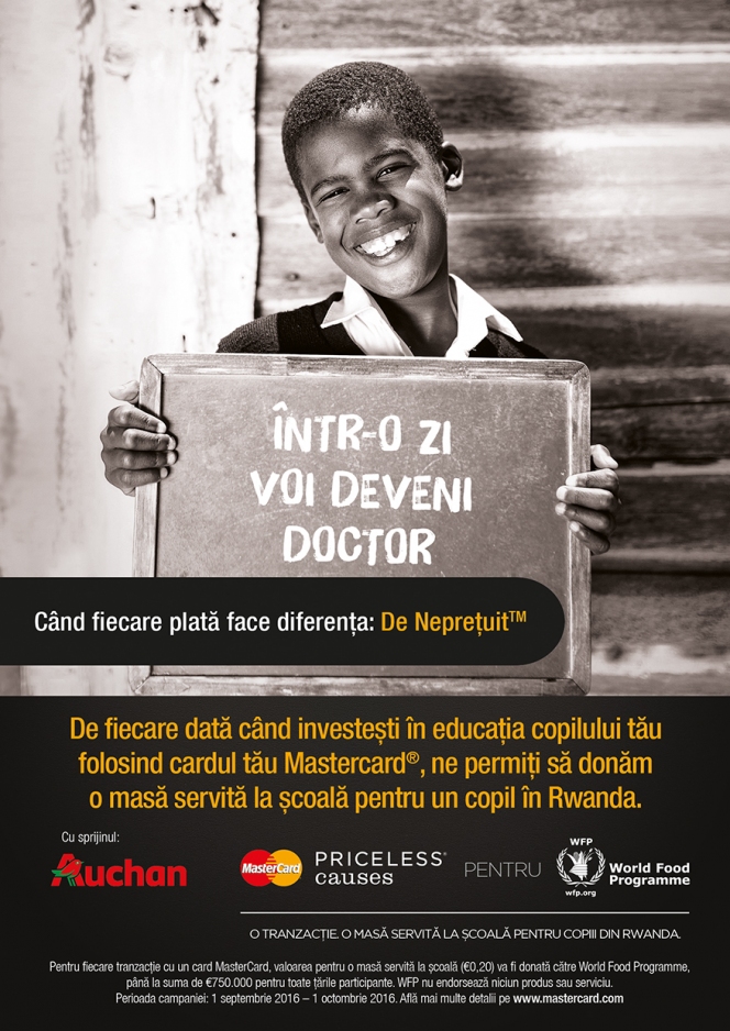 Mastercard și Auchan asigură o masă elevilor din Rwanda