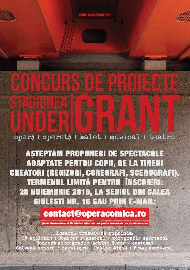 Stagiunea UnderGrant: Concurs de proiecte pentru tinerii creatori