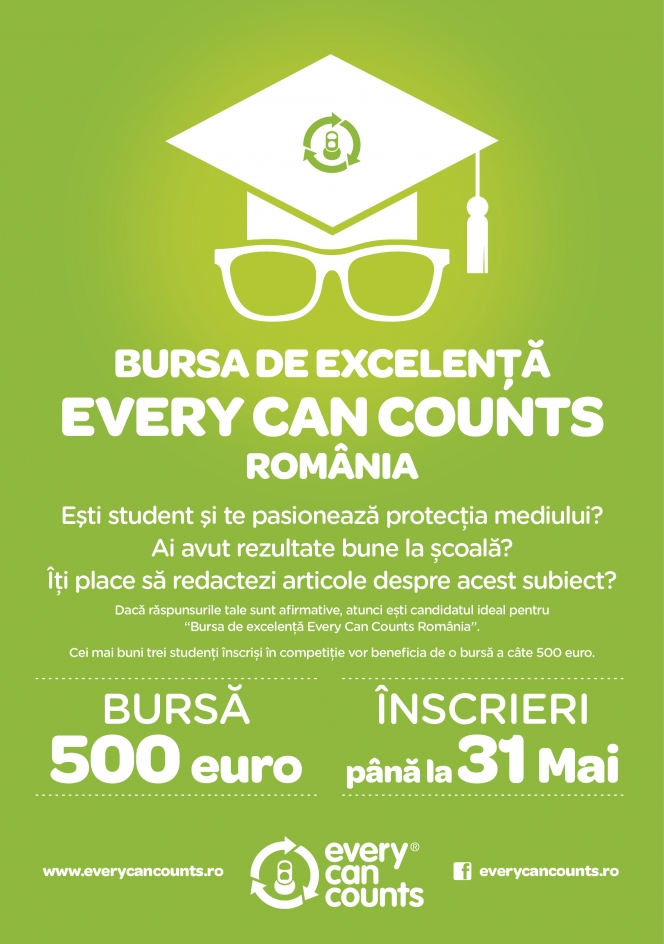 Încep înscrierile la Bursa de Excelenţă Every Can Counts