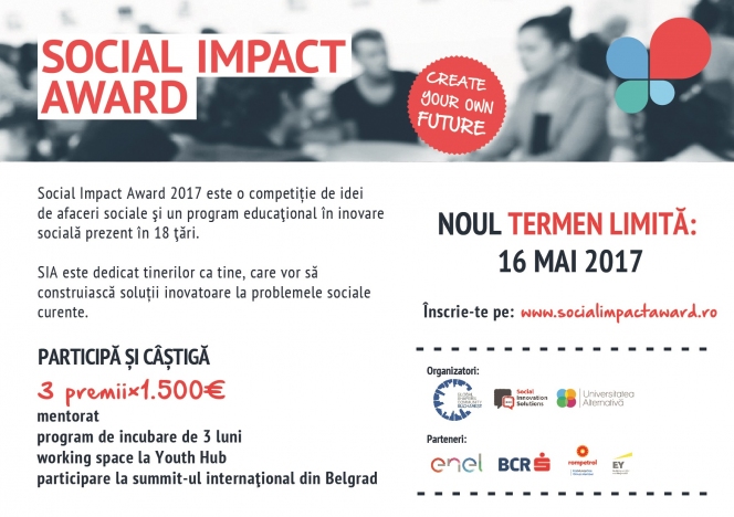 UPDATE: înscrierile la Social Impact Award, competiție cu premii de 5000 de euro pentru idei de afaceri sociale