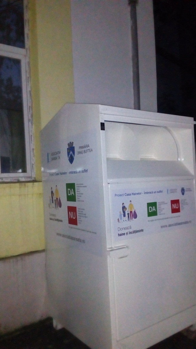 Asociaţia Şansa Ta instalează în Buftea primul container colector de haine din judeţul Ilfov