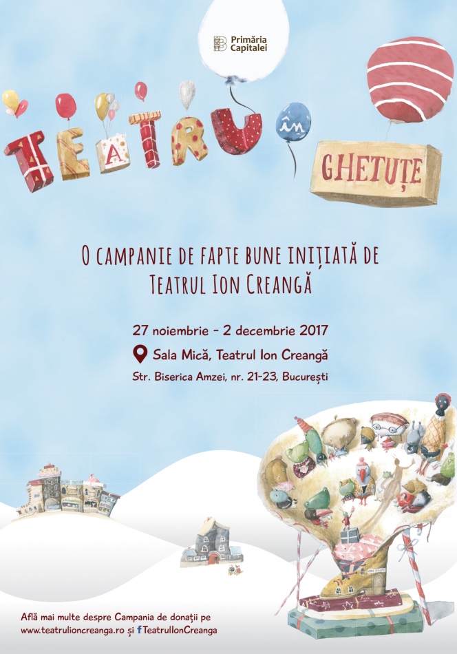 Teatrul Ion Creangă recrutează spiriduși pentru Campania de donații „Teatru în ghetuțe”