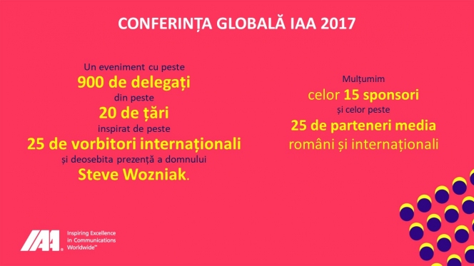 IAA România aduce cea mai bună inspirație internațională în România și în 2018, prin cea de-a doua ediție a Conferinței Globale IAA „Creativity 4 Better”