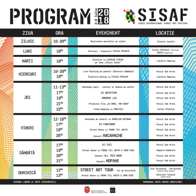 Noi locuri și un autobuz se pictează în premieră, la SISAF 2018. 26 de lucrări de artă stradală schimbă fața Sibiului, începând de astăzi