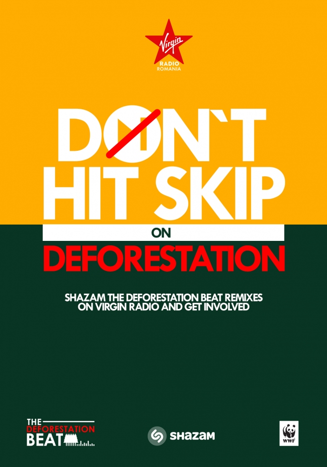 Virgin Radio și WWF România lansează The Deforestation Beat – un beat inclus in melodii celebre, care ne aminteste ca la fiecare 1.2 secunde un copac este taiat