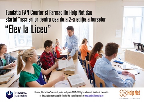 Fundația FAN Courier și Help Net extind proiectul ”Elev la liceu” // 40 de elevi din familii defavorizate vor primi burse de studiu la liceu