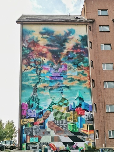 România are, la Bacău, prima pictură murală care purifică aerul