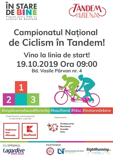 50 de echipaje în tandem participă la a patra ediție a Campionatului Național de Ciclism în Tandem