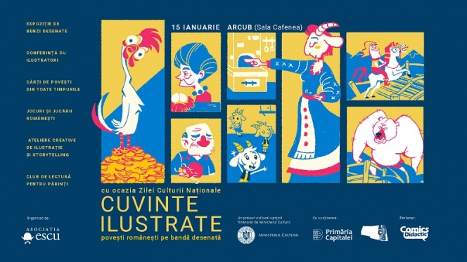 Cuvinte ilustrate: povești românești pe bandă desenată, un eveniment dedicat Zilei Culturii Naționale