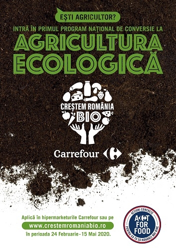 Carrefour lansează a doua ediție a programului CREȘTEM ROMÂNIA BIO, cea mai amplă inițiativă care susține dezvoltarea agriculturii ecologice locale