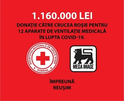 Mega Image susține Crucea Roșie Română în lupta împotriva pandemiei COVID-19 cu o donație de 1.160.000 de lei