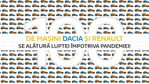 100 de vehicule Dacia și Renault mobilizate pentru lupta împotriva COVID - 19