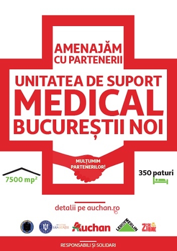 Asociația Zi de Bine se alătură Auchan și Leroy Merlin în proiectul de amenajare a unității de suport medical din Capitală