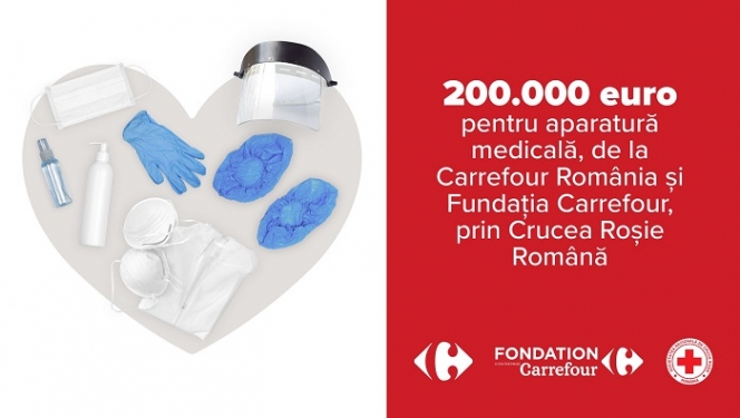 Carrefour România, prin Fundația Carrefour, donează 200.000 EUR către Crucea Roșie Română, pentru dotarea cu echipamente medicale a spitalelor din țară