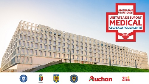 Auchan începe pregătirea celui de-al doilea centru de suport medical, la Cluj-Napoca, în parteneriat cu Prefectura, Primăria, ISU, DSP Cluj și mediul de afaceri