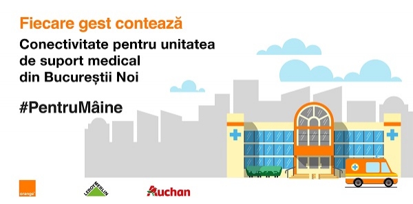 Orange susține inițiativa Auchan și Leroy Merlin privind organizarea unității de suport medical pentru persoane noncritice diagonosticate cu COVID-19