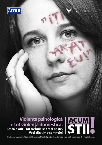 Asociația Anais și JYSK lansează campania de informare cu privire la violența domestică Acum știi