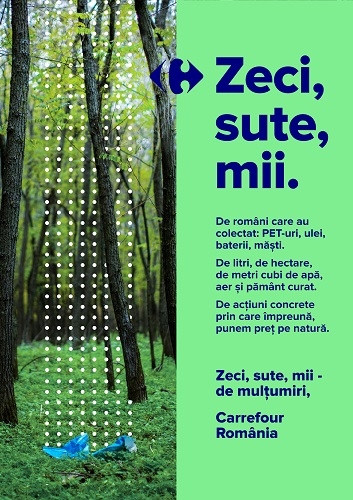 370.000 de PET-uri și 160.000 litri de ulei uzat, colectați în programul de economie circulară Carrefour, Punem Preț pe Plastic