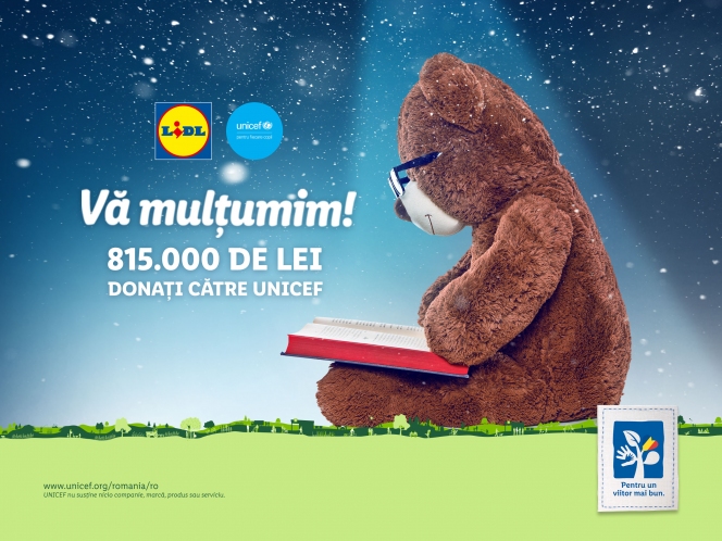 Lidl susține accesul la educație de calitate pentru copiii din medii vulnerabile și donează cu sprijinul clienților săi 815.000 de lei către UNICEF