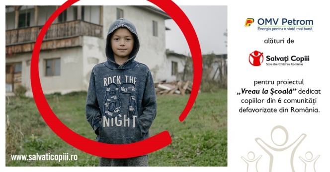 OMV Petrom susține cu 300.000 de euro programul „Vreau la școală”, inițiat de Organizația Salvați Copiii