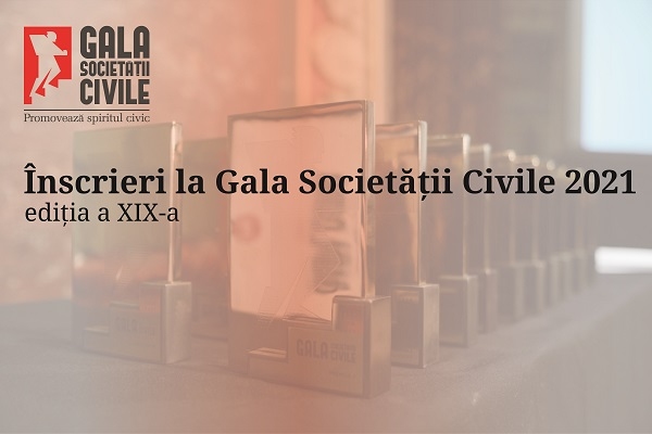 Organizațiile parte din sectorul asociativ din România pot înscrie proiecte la Gala Societății Civile 2021 până pe 27 mai