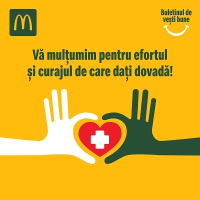 McDonald’s oferă meniuri din partea casei personalului din Linia Întâi din 7 județe din țară