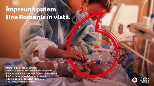 Fundația Vodafone România finanțează cu 5 milioane de lei renovarea și dotarea secțiilor de nou-născuți