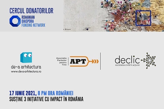 De-a arhitectura, Declic și Asociația Partener pentru Tine susținute la prima ediție a Cercului Donatorilor Romanian Diaspora Funding Network