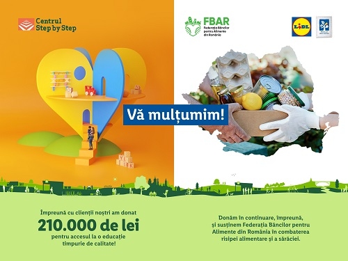 Împreună cu clienții săi, Lidl România investește 210.000 de lei în proiectele de susținere a educației timpurii ale Centrului Step by Step