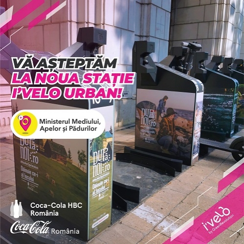 Asociația Green Revolution și Coca-Cola HBC inaugurează o nouă stație automatizată I’Velo Urban la sediul Ministerului Mediului, Apelor și Pădurilor