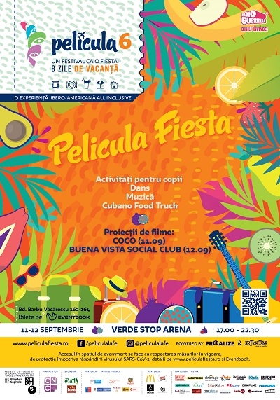 PELICULA 6 - IBERO AMERICAN FILM EXPERIENCE vă invită la Película Fiesta – film, dans și muzică pe 11 și 12 septembrie, la Verde Stop Arena