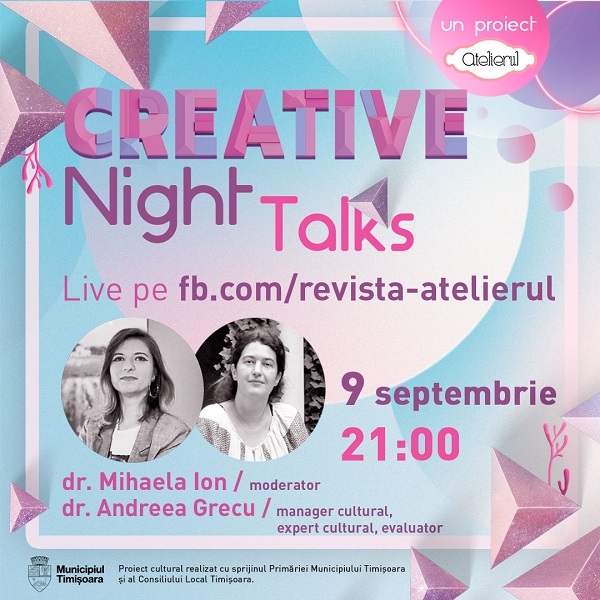 Un nou sezon de conferințe online Creative Night Talks începe pe 9 septembrie