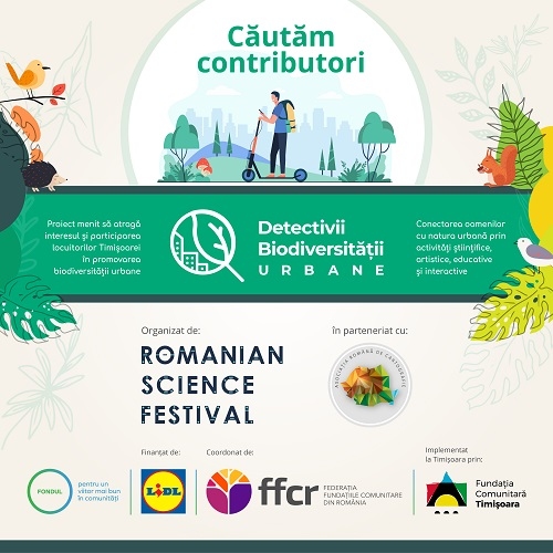Romanian Science Festival caută voluntari pentru a cartografia biodiversitatea din Timișoara