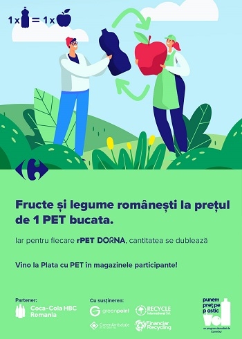 Clienții Carrefour Târgoviște pot cumpăra fructe și legume de la producători locali la prețul special de 1 PET bucata