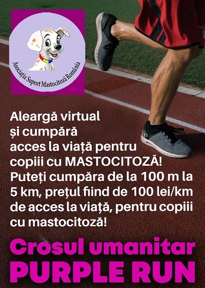 Aleargă virtual și cumpără acces la viața pentru copiii cu mastocitoză! #PURPLERUN