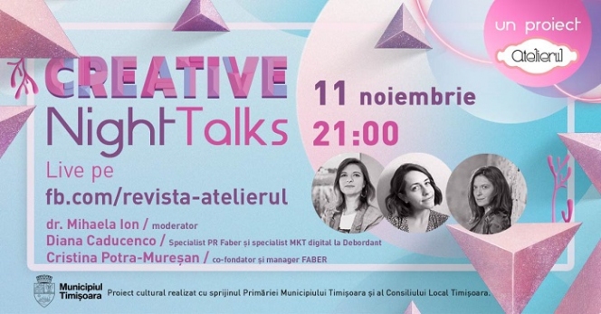 Despre design şi comunitate creativă la conferințele online Creative Night Talks din noiembrie